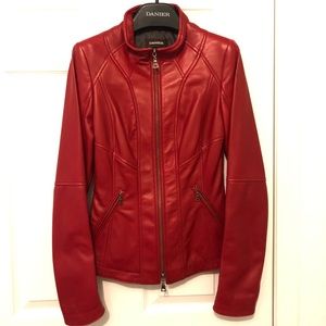 Danier red leather jacket